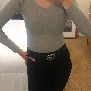 Gray long sleeved thermal style shirt!!